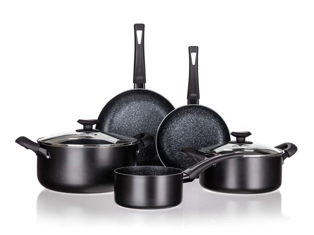 BANQUET BLACK STONE Sada nádobí s nepřilnavým povrchem 7 ks
