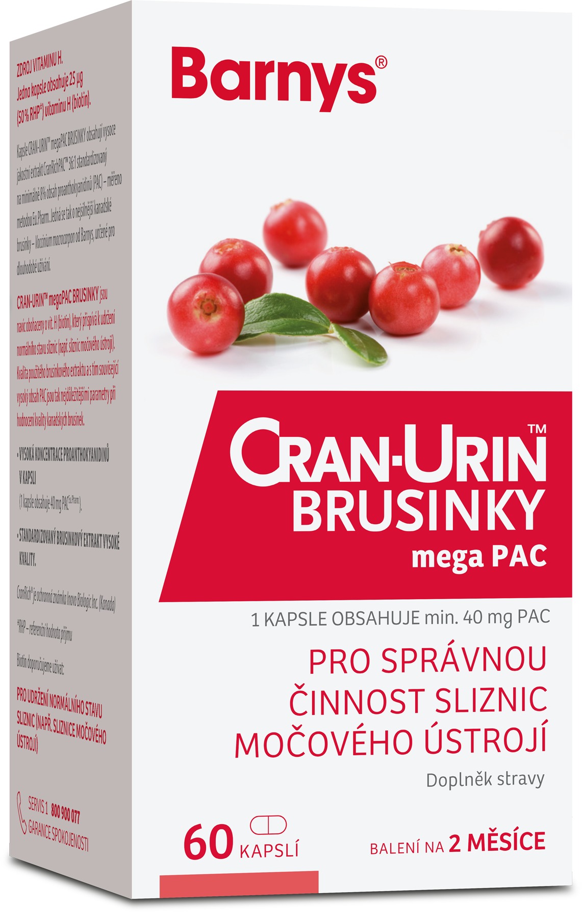 Barnys Cran-Urin™ megaPAC Brusinky 60 kapslí
