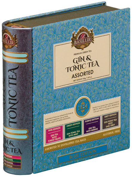 BASILUR gin & Tonic Tea Blue Book Assorted plech 32 × 1,5 g