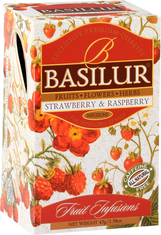 BASILUR Fruit Strawberry & Raspberry přebal 25 × 1,8 g