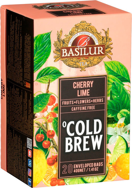 BASILUR Cold Brew Cherry Lime přebal 20 × 2 g