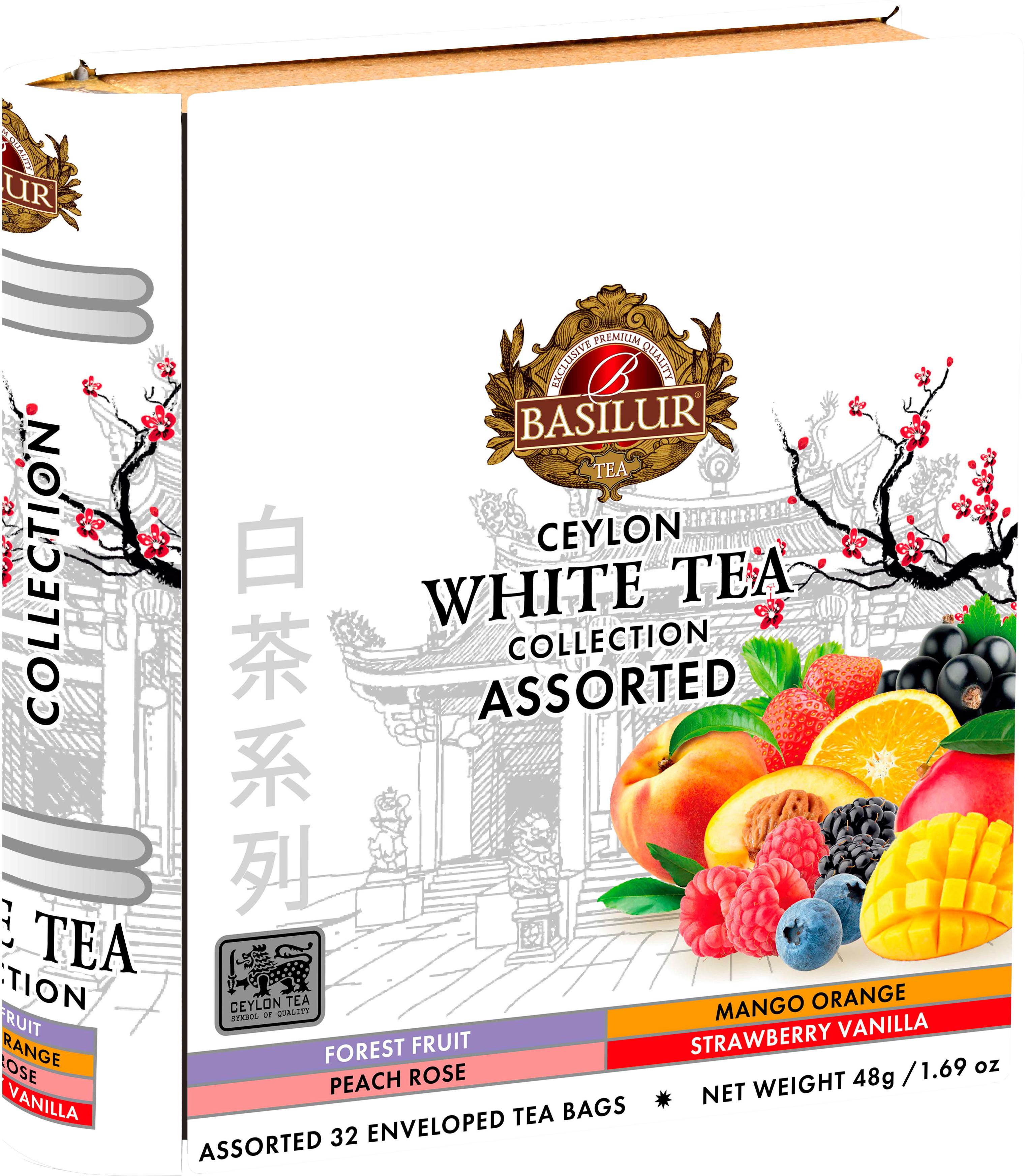 BASILUR White Tea Book Assorted 32 × 1,5 g, plech