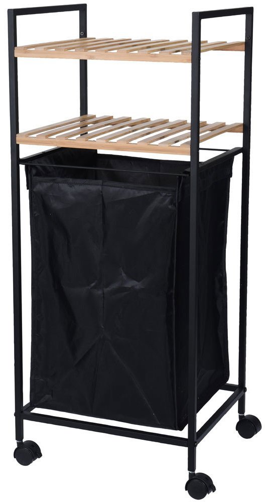 Bathroom Solutions Koš na prádlo 2v1, mobilní koupelnový vozík a 2 police