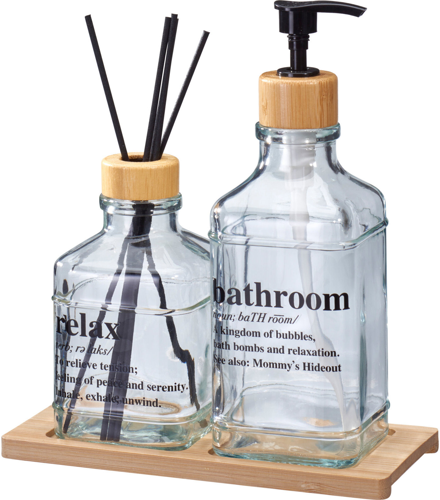 Bathroom Solution Gilo, difuzér s vonnými tyčinkami + nádoba na tělový balzám