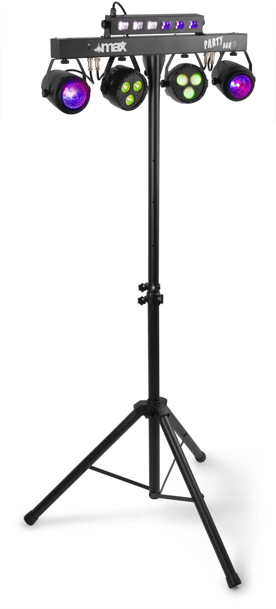 Max PartyBar 10 set 2 × Jelly Moon a 2 × PAR a UV/Strobe