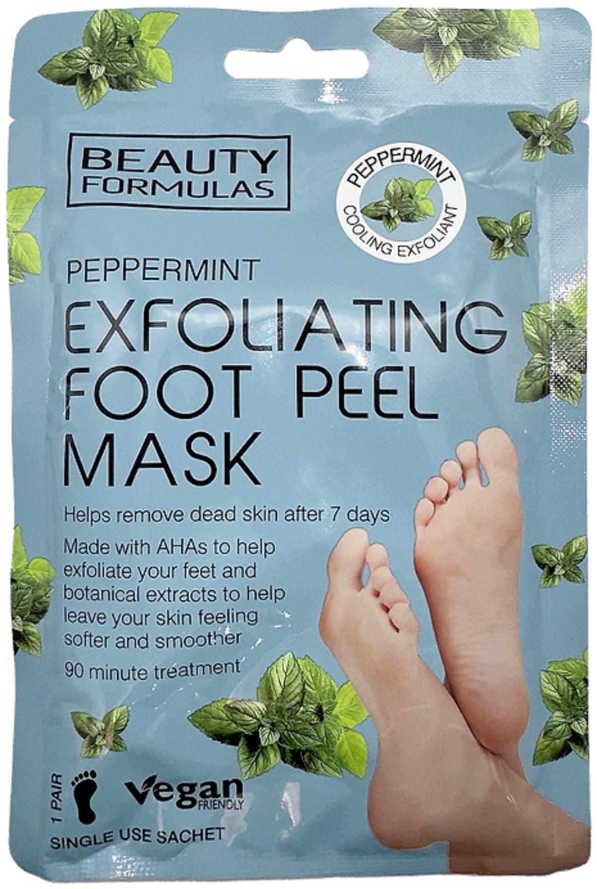 Beauty Formulas Exfoliační maska na nohy s mátou - 1 pár