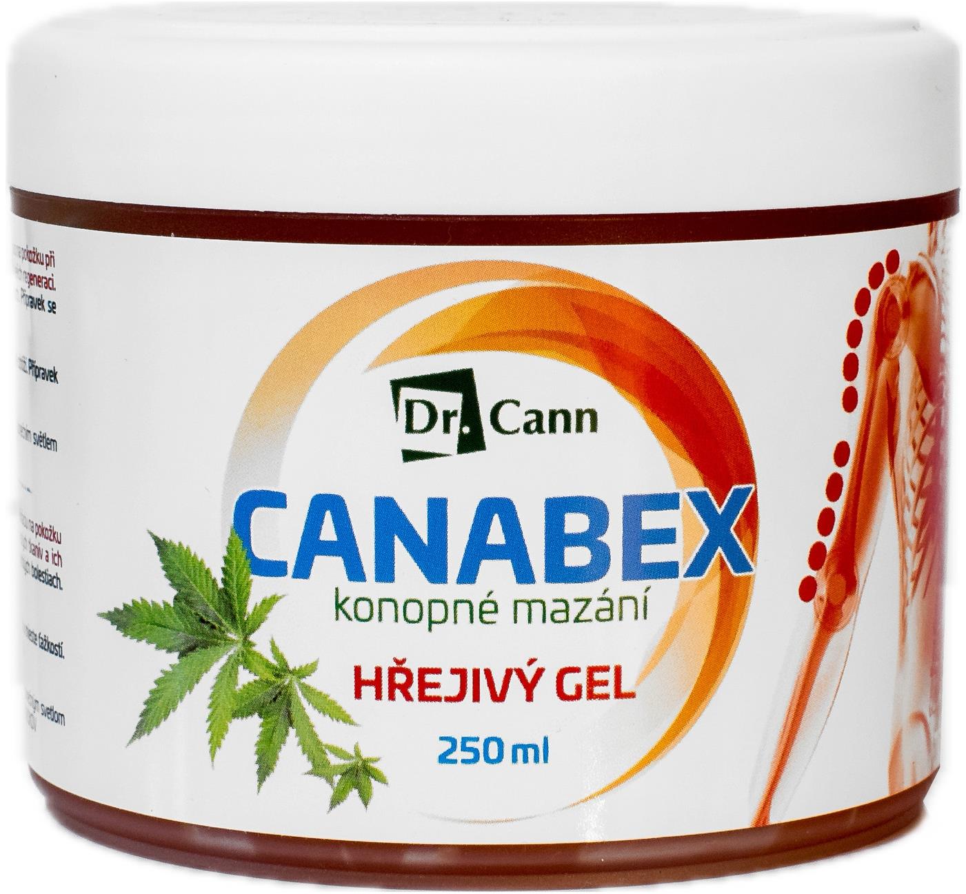 CANABEX konopné mazání hřejivý gel 250 ml