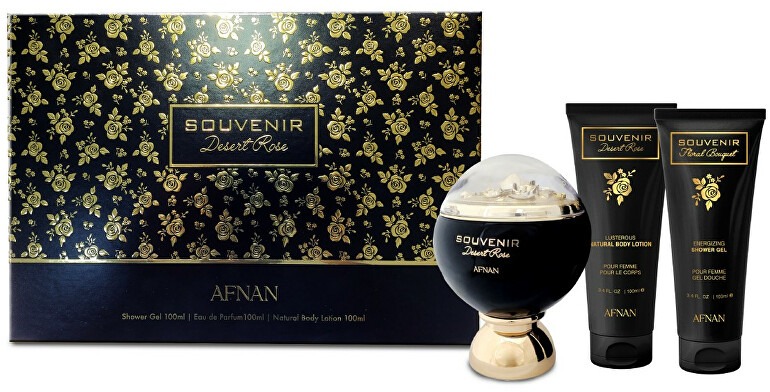 AFNAN Souvenir Desert Rose EdP 100 ml + sprchový gel 100 ml + tělové mléko 100 ml
