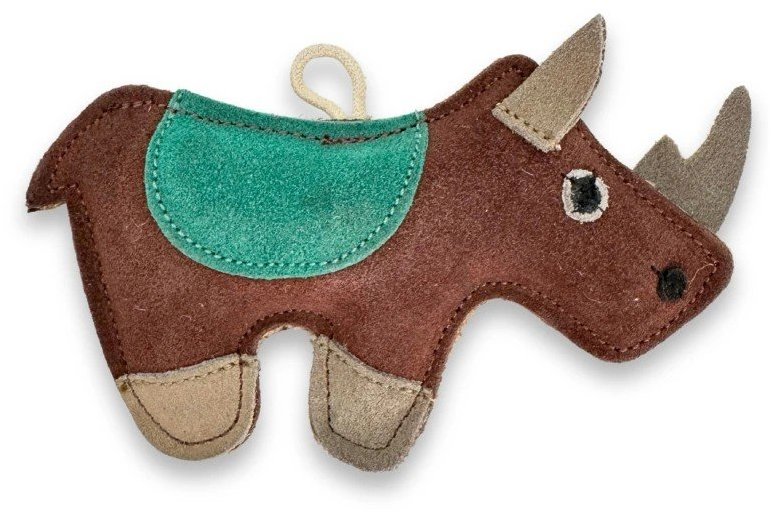 PafDog® Nosorožec Rudy z kůže a juty, 19 cm, hnědý