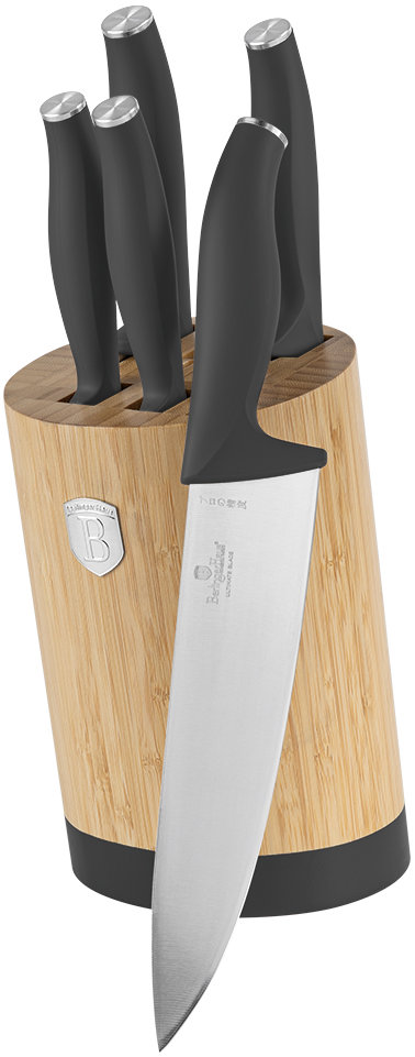 BerlingerHaus Antracit Collection Sada nožů se stojanem BAMBOO 6 ks