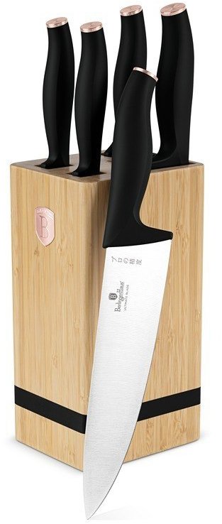 BerlingerHaus Black Rose Collection Sada nožů se stojanem BAMBOO 6 ks