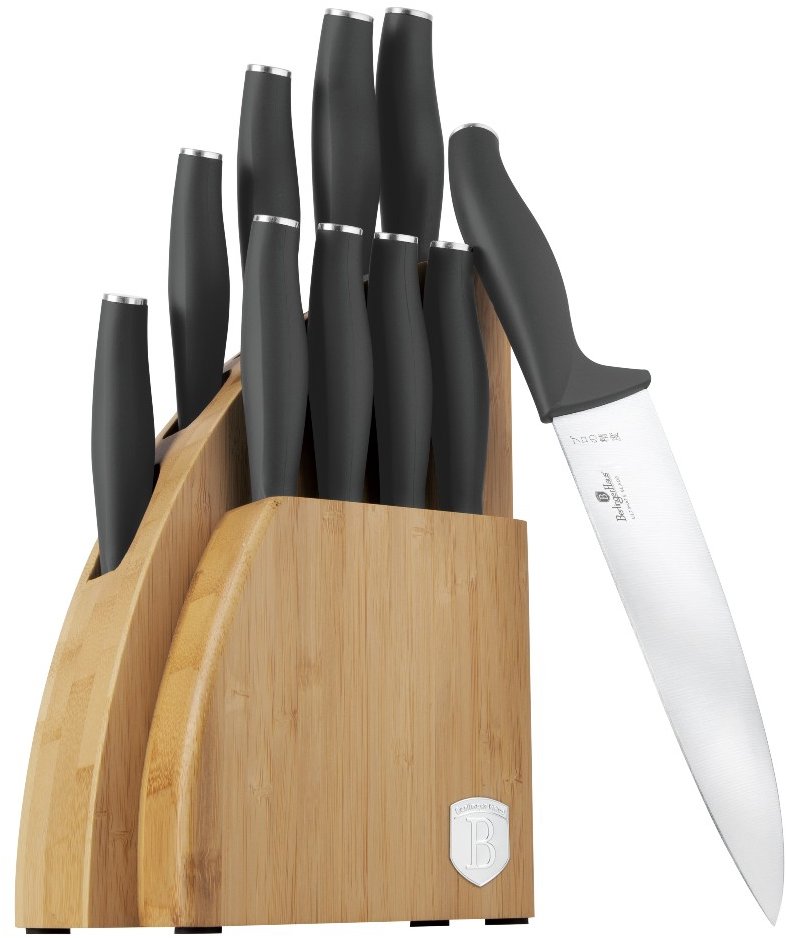 BerlingerHaus Antracit Collection Sada nožů se stojanem BAMBOO 10 ks