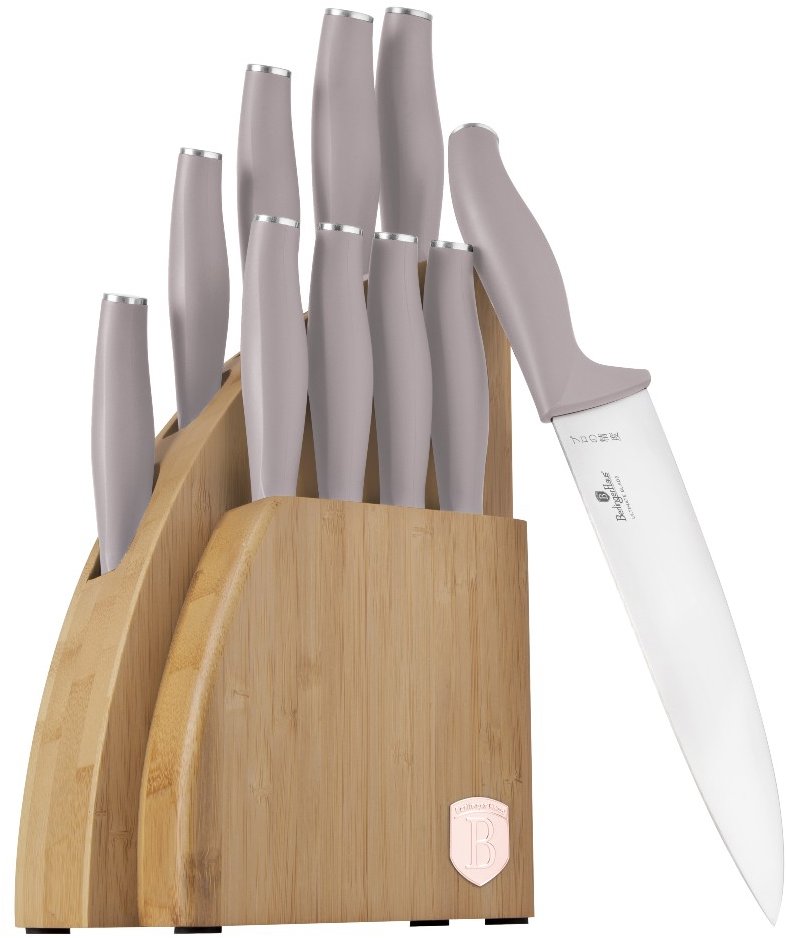 BerlingerHaus Taupe Collection Sada nožů se stojanem BAMBOO 10 ks