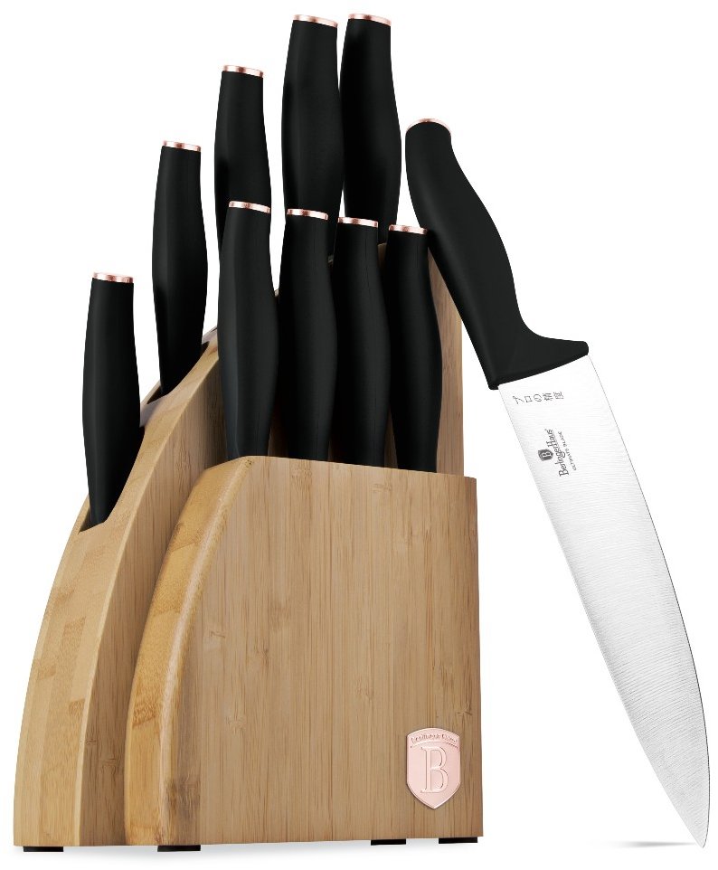 BerlingerHaus Black Rose Collection Sada nožů se stojanem BAMBOO 10 ks