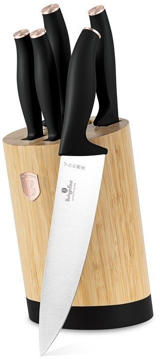 BerlingerHaus Back Rose Collection Sada nožů s kulatým stojanem BAMBOO 6 ks