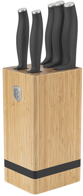 BerlingerHaus Antracit Collection Sada nožů se stojanem BAMBOO 6 ks