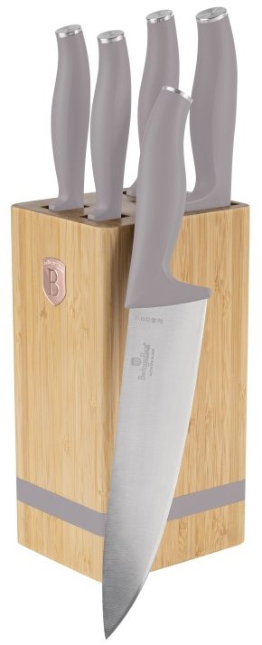 BerlingerHaus Taupe Collection Sada nožů se stojanem BAMBOO 6 ks