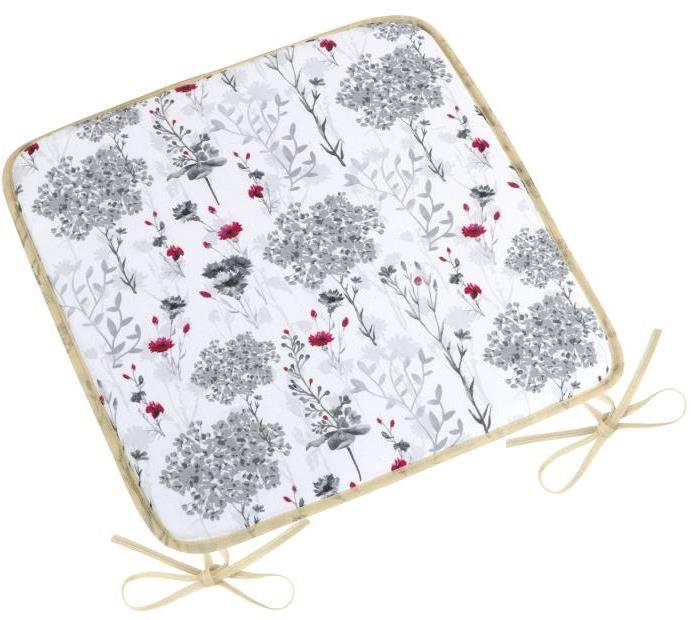 BELLATEX Sedák DITA 34/405 - hladký, 40 × 40, šedé větvičky