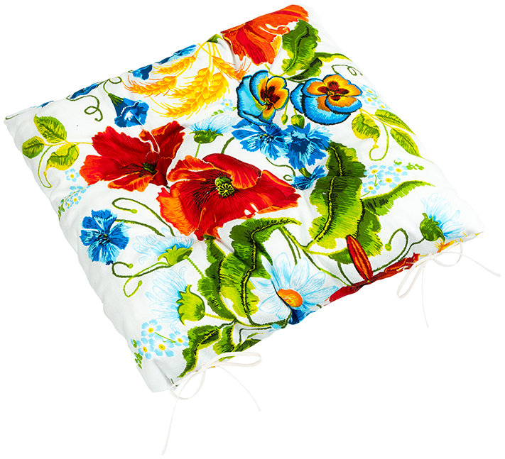 BELLATEX Sedák Gita 41/714 prošívaný 40 × 40 cm vlčí máky