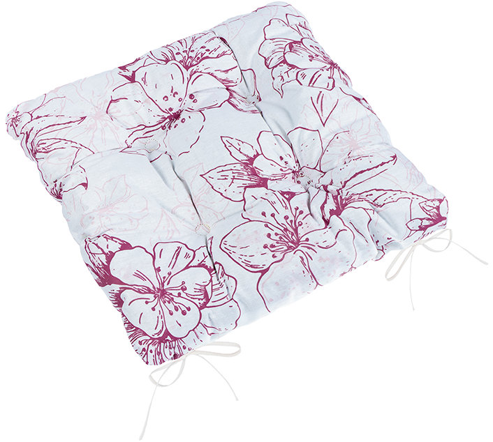 BELLATEX Sedák Adéla 41/184 prošívaný 40 × 40 cm květ vínový