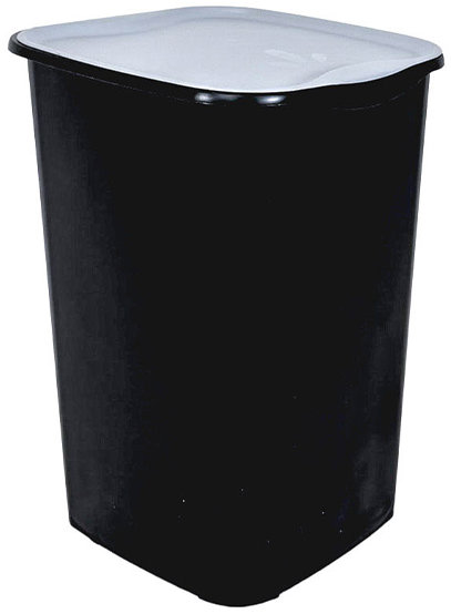 Belli E Forti Koš na tříděný odpad RECYCLING, černý, plast, šedé víko, 50 l