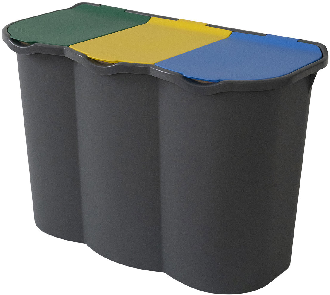 Belli E Forti Sestava na tříděný odpad UNICA, černá, plast, 80 l