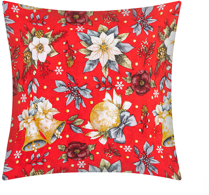 BELLATEX Vánoce polštářek 45 × 45 cm, 55/130 vánoční hvězda červená