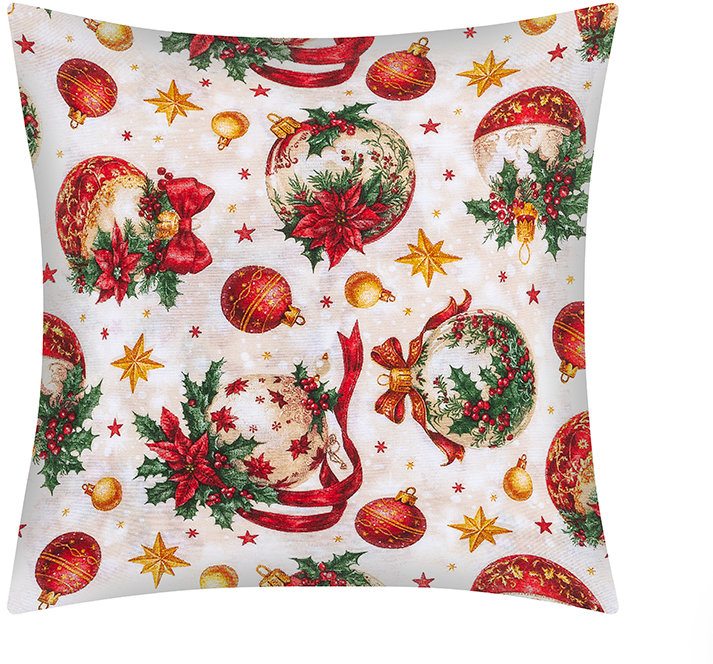 BELLATEX Vánoce polštářek 45 × 45 cm, 55/132 vánoční ozdoby zlaté