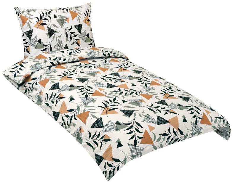 BELLATEX Povlečení krep 80 / 207 zahrada krémová 140 × 220, 70 × 90