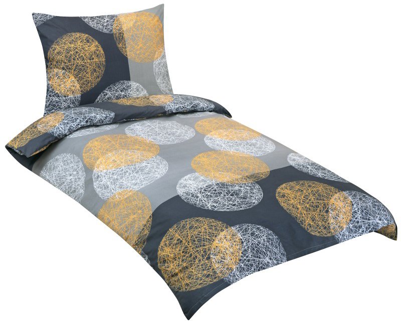 Bellatex Povlečení bavlna 90/865 B koule šedá 140 × 200, 70 × 90 cm