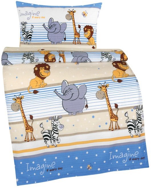 BELLATEX Povlečení dětské AGÁTA KREP 80/036 safari modré 90 × 135,45 × 60