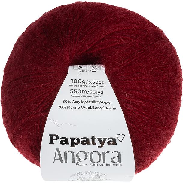 BELLATEX Příze Angora Merino Papatya 100 g - 3250 bordó