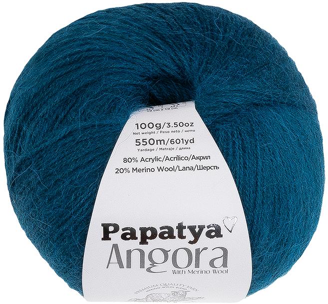 BELLATEX Příze Angora Merino Papatya 100 g - 5750 tmavě tyrkysová