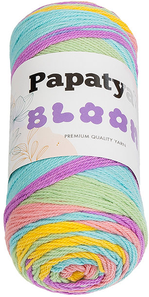 BELLATEX Příze Papatya Bloom 100 g, 06 žlutá, fialová, tyrkysová