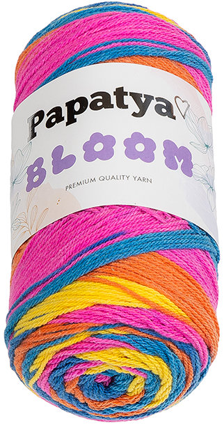 BELLATEX Příze Papatya Bloom 100 g, 07 žlutá, modrá, růžová