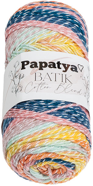 BELLATEX Příze Papatya Cotton Blend batik 100 g, 1003 bílá, oranžová, růžová