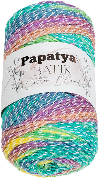 BELLATEX Příze Papatya Cotton Blend batik 100 g, 1005 bílá, růžová, zelená
