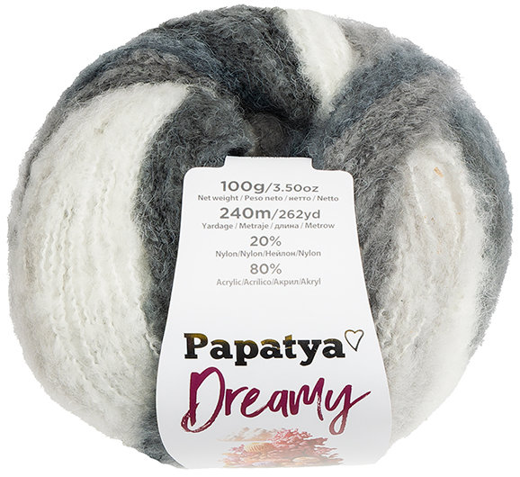 BELLATEX Příze Papatya Dreamy 100 g, 09 bílá, černá, šedá