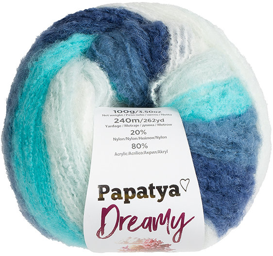 BELLATEX Papatya Dreamy 100 g - 08 bílá, modrá, tyrkysová