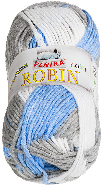 BELLATEX Robin color 100 g - 18 bílá, šedá, modrá