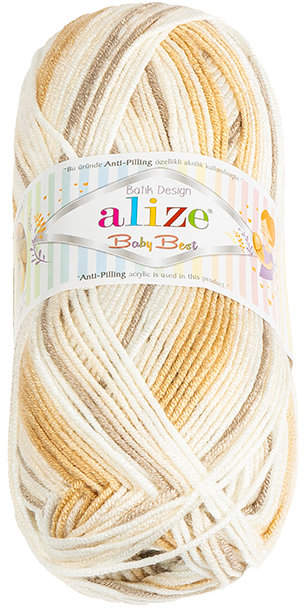 BELLATEX Baby Best Batik 100 g - 7541 bílá, béžová, hnědá