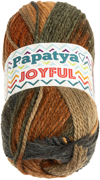 BELLATEX Joyful 100 g - 08 hnědá, zelená, tmavě šedá