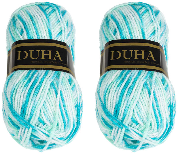 BELLATEX Duha 50 g set 2 ks - 294 bílá, tyrkysová, modrá