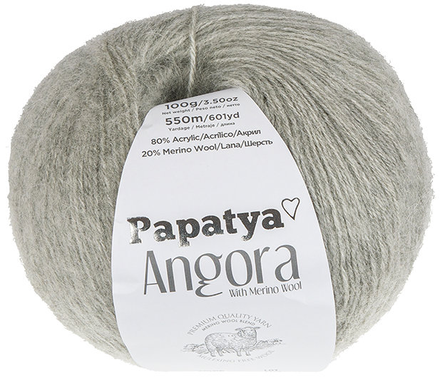 BELLATEX Příze Angora Merino Papatya 100 g - 2120 šedá