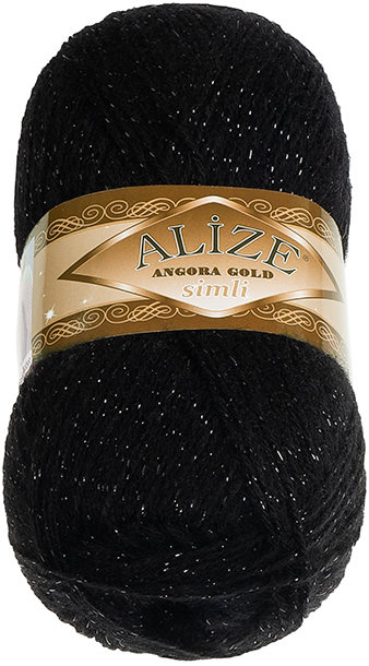 BELLATEX Příze Angora Gold Simli 100 g - 60 černá