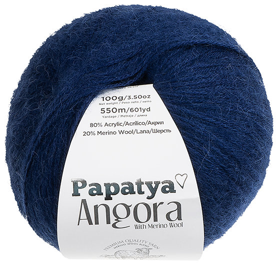 BELLATEX Příze Angora Merino Papatya 100 g - 5280 tmavě modrá
