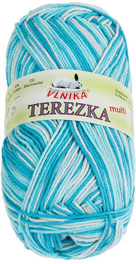BELLATEX Příze Terezka multi 50 g - 252 bílá, modrá, tyrkysová