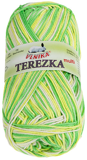 BELLATEX Příze Terezka multi 50 g - 257 bílá, žlutá, zelená
