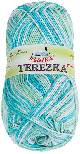 BELLATEX Příze Terezka multi 50 g - 258 bílá, tyrkysová, mintová