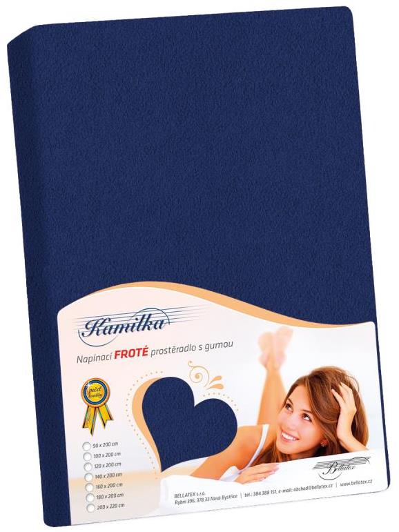 BELLATEX Froté prostěradlo 90 × 200, námořnicky modré